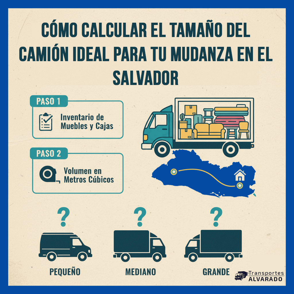 Cómo calcular el tamaño del camión ideal para tu mudanza en El Salvador
