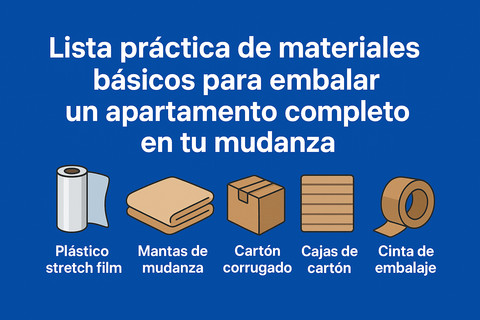 Checklist de materiales para embalar muebles y objetos en una mudanza
